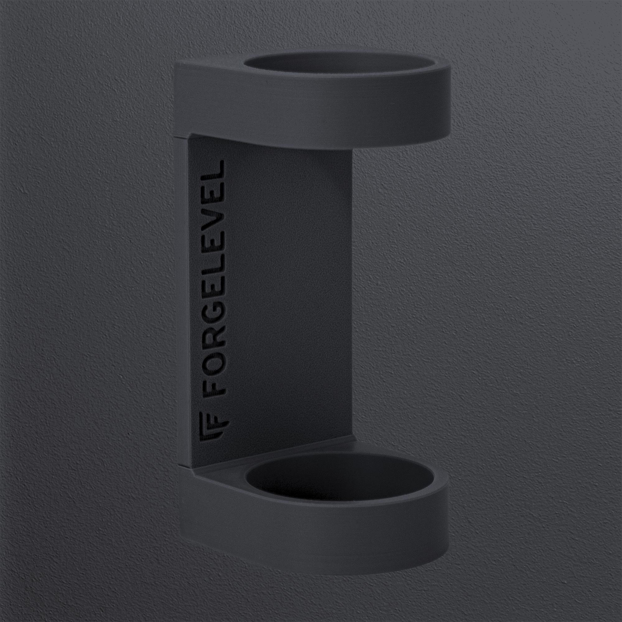 Produktbild Schalldämpferhalter L in Schwarz, mit dunklem Hintergrund